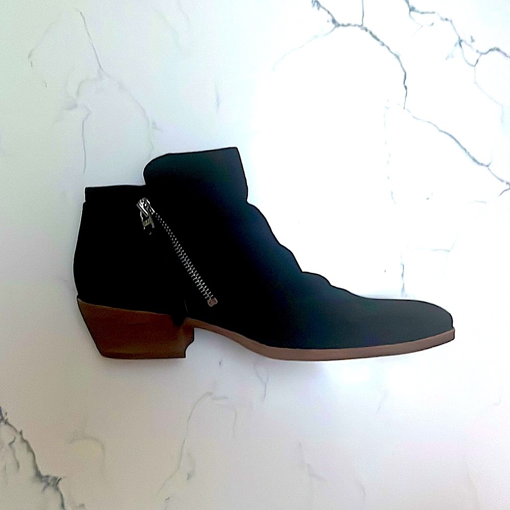 Black suede leather boot